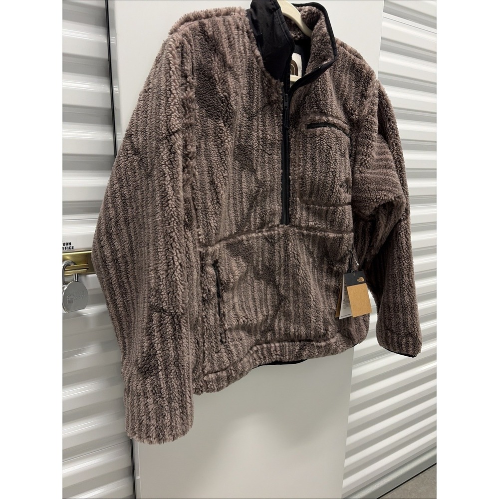 NWT The North Face Long sleeve Extreme Pile 1/2 Zip Fleece Pullover Fawn Grey L - Picture 2 of 7